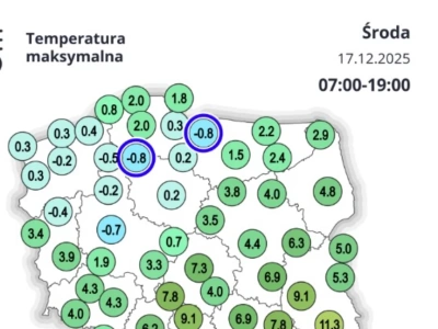 Chojnice wśród najchłodniejszych miast w kraju. Zima wróciła 17 grudnia