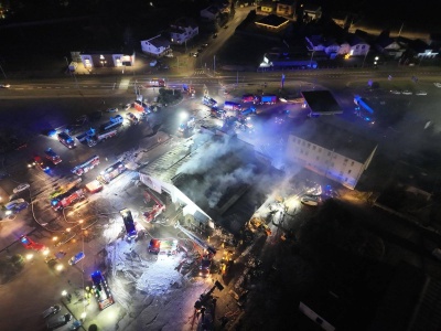 Pożar zakładu poligraficznego w Rawiczu