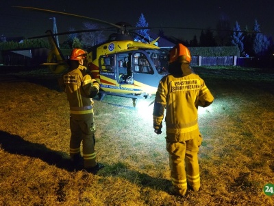 Z ostatniej chwili: Meszna: Samochód uderzył w przepust. Lądował śmigłowiec LPR – foto