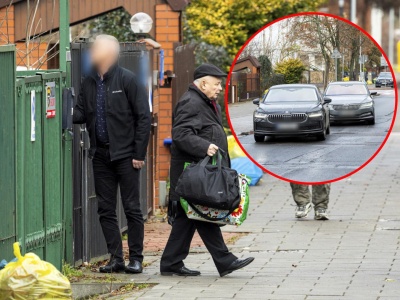 Kaczyński wyszedł z domu brata ciotecznego ze sportową torbą i kolorową siatą. Wiemy…