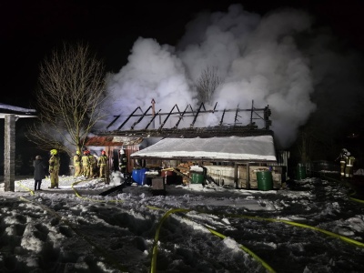 Nocny pożar w Lipinkach koło Gorlic