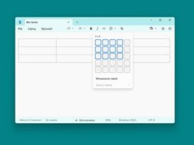 Nowości w Notatniku w Windows 11. Tabele i nie tylko