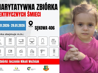 Zbiórka elektrośmieci w Gminie Sękowa na rzecz 3‑letniej Nikoli