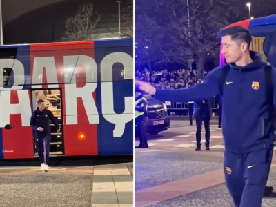 Lewandowski wyszedł z autobusu i się zaczęło. Sceny w Hiszpanii