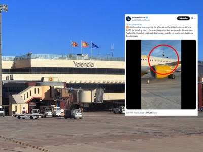 Incydent na lotnisku w Hiszpanii. Mężczyzna wdrapał się na dach samolotu