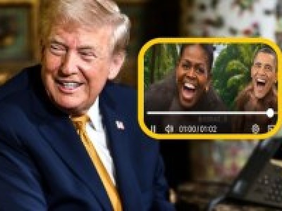 Skandaliczny wpis Trumpa. Obama i jego żona jako małpy