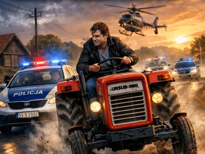 GTA w Hecznarowicach: ukradł Ursusa i ruszył w szaleńczą ucieczkę