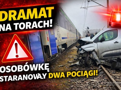 Dramatyczny wypadek na torach! Osobówkę staranowały dwa pociągi — cud, że nikt nie zginął
