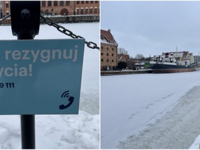 Lód kusi, ale jest niebezpieczny. Motława pod nadzorem służb