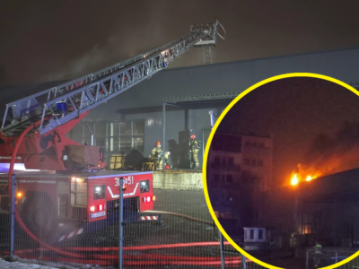 Pożar w sklepie motoryzacyjnym przy ulicy Dmowskiego w Piotrkowie – ZDJĘCIA, FILM