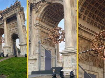 Spektakularny pokaz multimedialny znicza olimpijskiego w Mediolanie