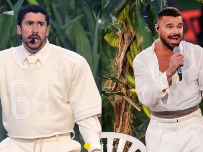 Gwiazdy na występie Bad Bunny'ego podczas Super Bowl. Wśród nich Ricky Martin
