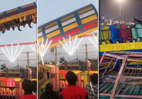 To nagranie trudno oglądać. Karuzela spada z ludźmi na oczach tłumu