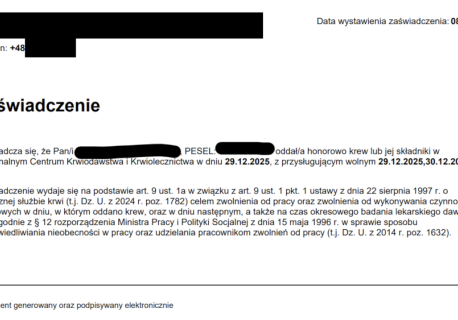 Oddawałeś krew? Twoje zaświadczenie w IKP miało przewidywalny identyfikator