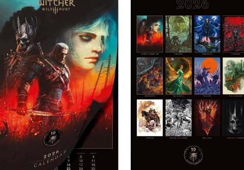 Bardzo tani kalendarz na 2026 rok z Wiedźmina 3 - 12 grafik na każdy miesiąc za 42,99 zł