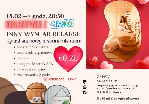 Walentynki w saunie. Aquapark H2Ostróg zaprasza na wieczorny rytuał relaksu