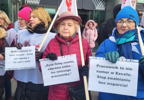Protest pracowników Carrefoura. 