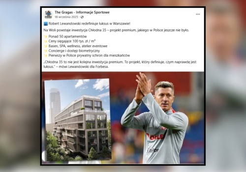 Nawet 80 tys. zł za metr kwadratowy. Robert Lewandowski przesuwa granicę