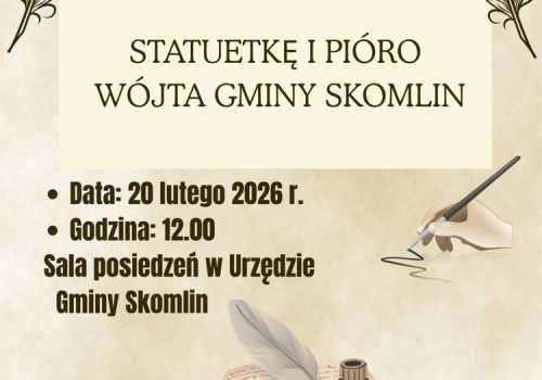 W piątek Gminne Dyktando o Statuetkę i Pióro Wójta Gminy Skomlin. Zgłoszenia do jutra!