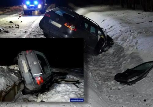 Pijany pieszy doprowadził do czołowego zderzenia. Sześć osób w szpitalu