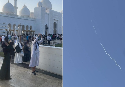 Polak pokazuje zestrzeliwanie rakiet nad Abu Zabi. 