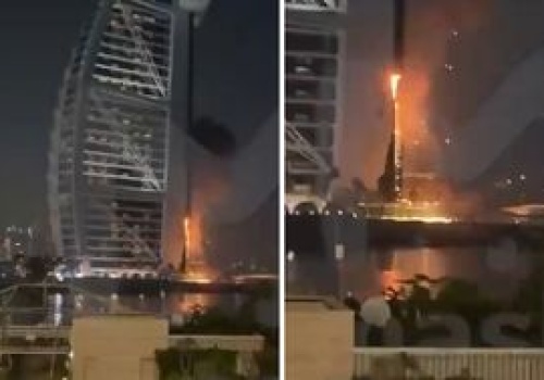 Irański dron uderzył w słynny hotel w Dubaju. Burdż Al Arab w ogniu