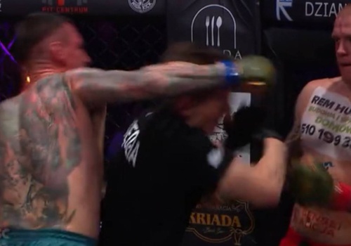 Sceny na gali w Polsce. Potężne ciosy na twarz sędziego