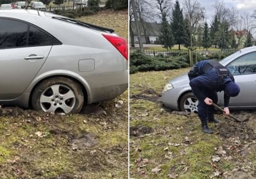 Rakoniewice: 78-latek ugrzązł w błocie. Policjanci pomogli mu wrócić do domu