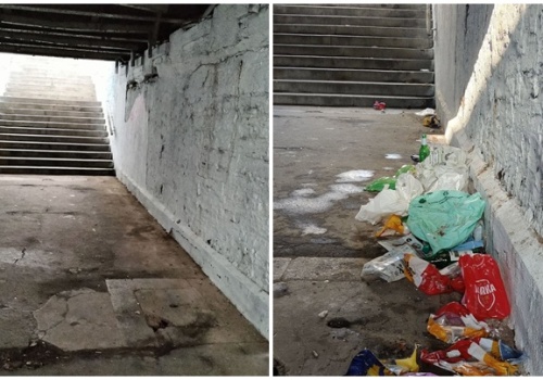 Koszmar w przejściu pod torami. Ledwo posprzątane, już tonie w śmieciach