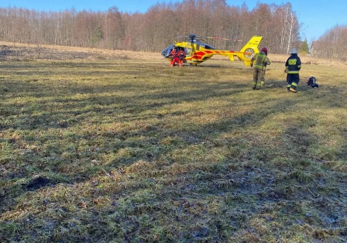 Mężczyzna ranny podczas wycinki drzew w gminie Rudniki