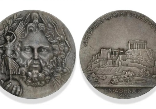 Autentyczny srebrny medal z Igrzysk Olimpijskich w 1896 roku sprzedany w Danii za ponad 150 000 euro