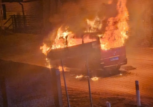 Pożar busa w Wągczewie. Pojazd doszczętnie spłonął