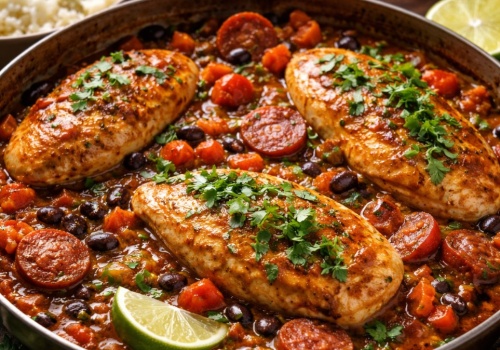 Soczysty kurczak z chorizo i czarną fasolą od Mateusza Gesslera