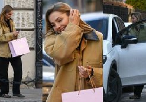 Zabiegana Małgorzata Socha drepcze w ciżemkach za 4,5 TYSIĄCA do wartego PÓŁ MILIONA mercedesa. Powiało luksusem? (ZDJĘCIA)