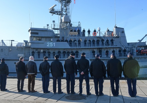 ORP Wodnik powraca z rejsu szkoleniowego, z podchorążymi na pokładzie