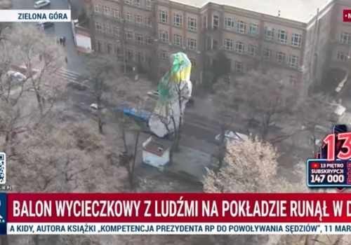 Balon spadł w centrum Zielonej Góry. Media: na pokładzie były trzy osoby