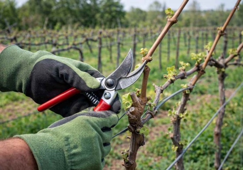 Skróć łozy dokładnie w ten sposób. Winorośl ugnie się pod ciężarem gron