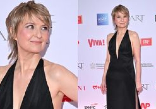 Orły 2026. Izabela Kuna czaruje w eleganckiej sukni z dekoltem i rozcięciem (ZDJĘCIA)