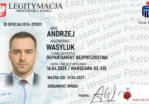 Takie “legitymacje” wysyłają teraz scammerzy, żeby uwiarygodnić, że niby ktoś rozmawia z “działem bezpieczeństwa banku”