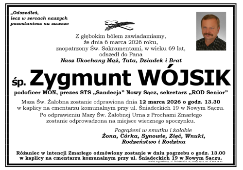 Nie żyje Zygmunt Wójsik. Wieloletni działacz Sandecji i były podoficer MON