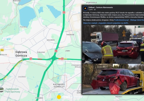 Karambol na Górnym Śląsku. Zderzyło się sześć pojazdów