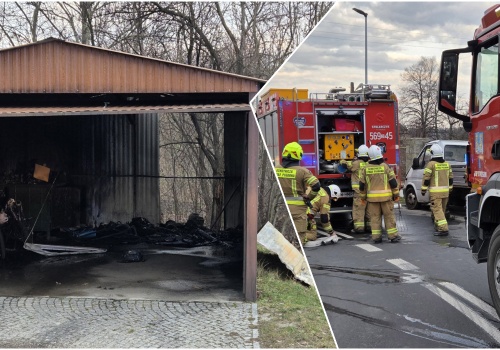 Płonęła trawa, zapalił się garaż