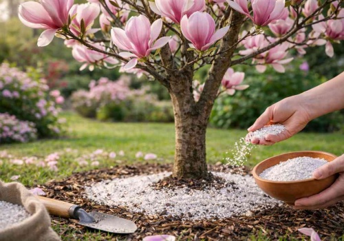 Zamiast drogich nawozów, rozsyp to. Magnolia będzie zachwycona