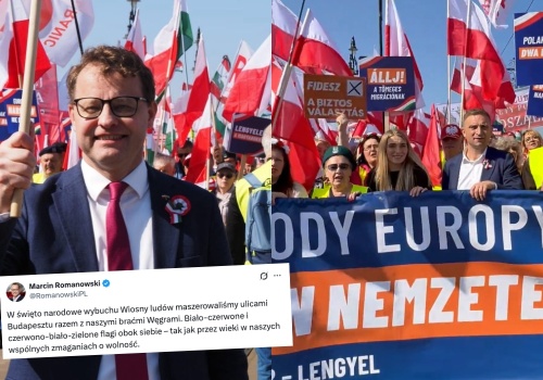 Romanowski i Bąkiewicz zaszczycili Orbana swoją obecnością na prorządowym marszu w Budapeszcie