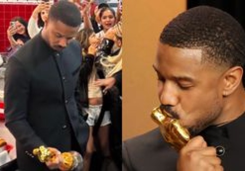 Michael B. Jordan po Oscarach poszedł z wygraną statuetką do... FAST FOODU. Akademia poskąpiła na cateringu? (WIDEO)