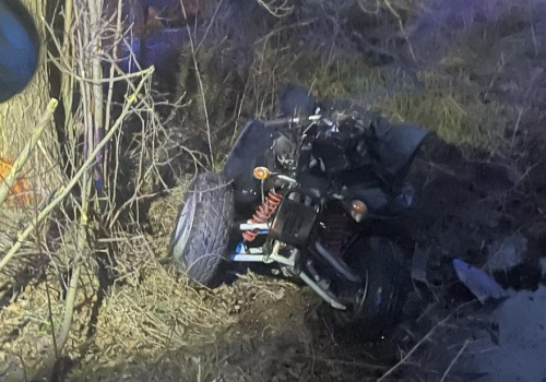 Wypadek quada w Mariantowie.