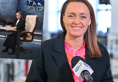Niecodzienny widok. Dziennikarka TVN24 poprowadziła program w jednym bucie
