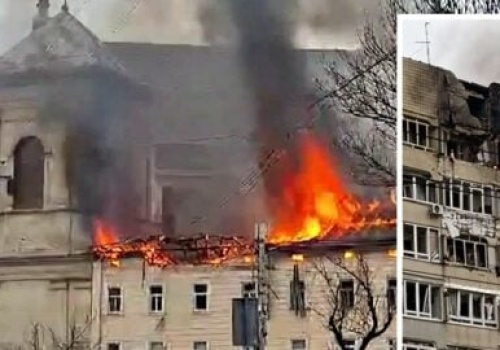 Shahedy uderzyły w centrum Lwowa! Płonie kościół i klasztor Bernardynów (WIDEO)