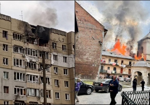 Zmasowany atak dronów na Lwów. Budynki mieszkalne w ogniu