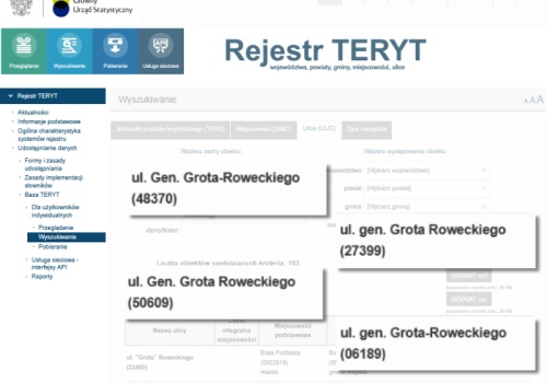 Czy nazwy ulic zostaną ujednolicone